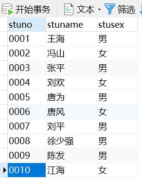 表的主鍵我設定的是stuno