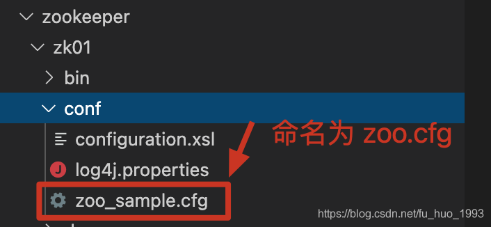 修改 zoo_sample.cfg 为 zoo.cfg