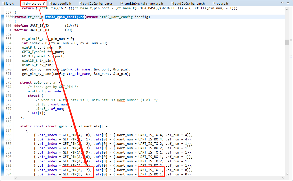 RT-Thread 串口 RX TX交换Swap_stm32 tx rx互换-CSDN博客
