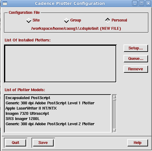 Cadence Plotter Configuration