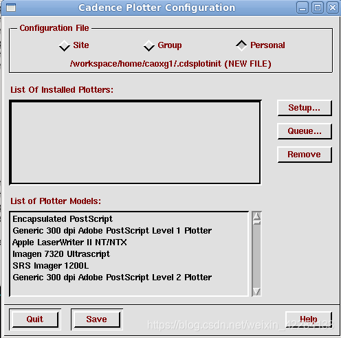 Cadence Plotter Configuration