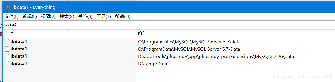 Everything查询结果