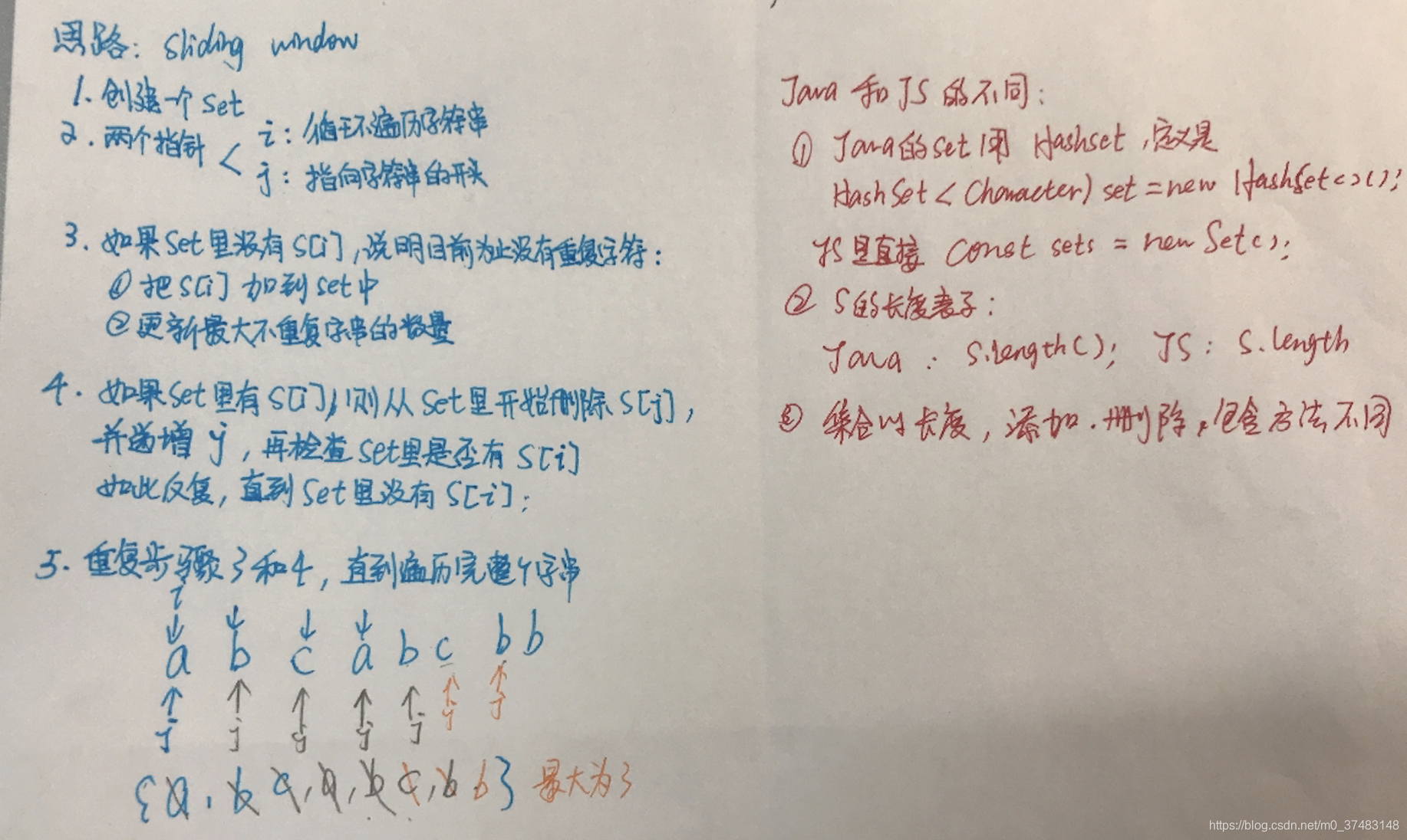 leetcode刷题记录03——无重复字符的最长子串（Java和JavaScript）