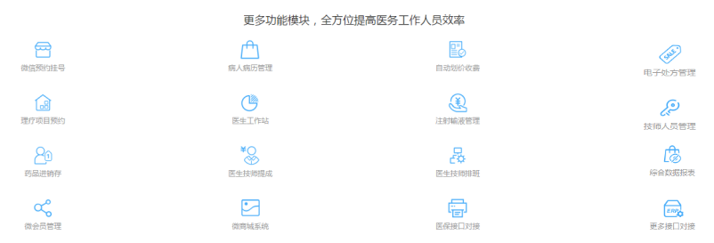 覆盖诊所全流程管理，适合中大型诊所门诊的门诊管理系统