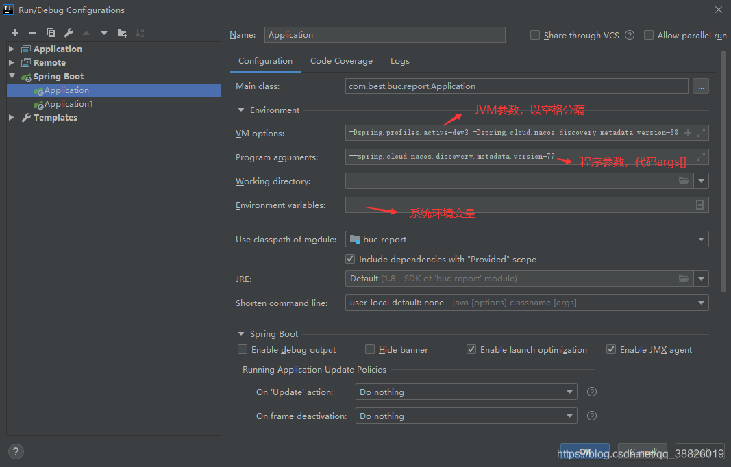 IDEA VM Options Program Arguments 62042