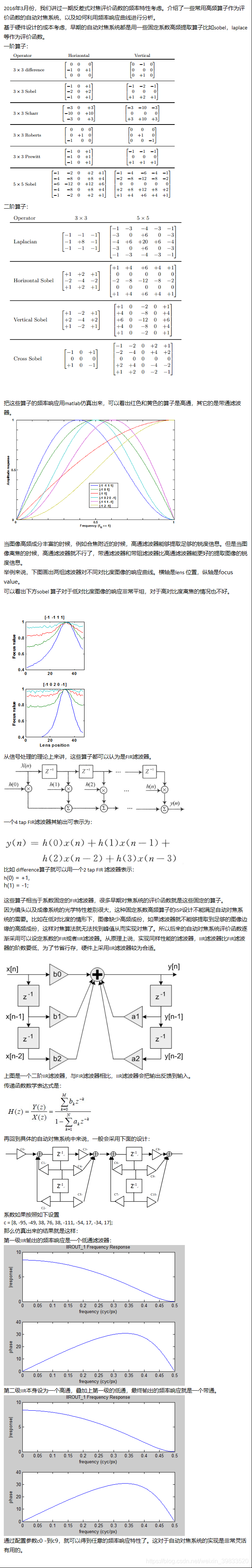 图解iir Fir 滤波器在自动对焦中的应用 大熊 Csdn博客