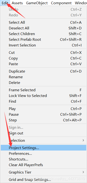 找到Project Settings