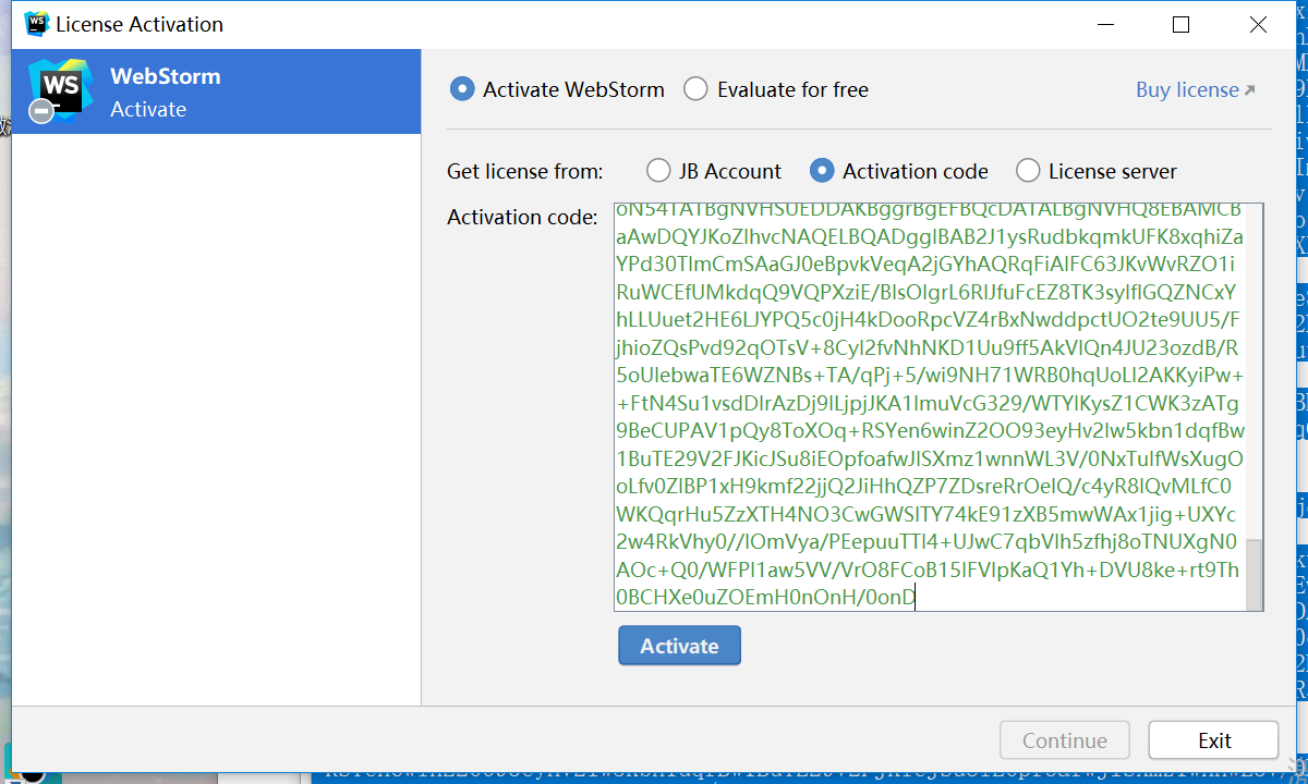 webstorm activation code 2018