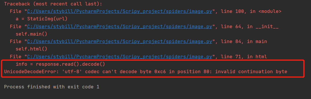 response.read().decode() UnicodeDecodeError: ‘utf-8‘ codec can‘t decode byte 0xc6 in position 80: i