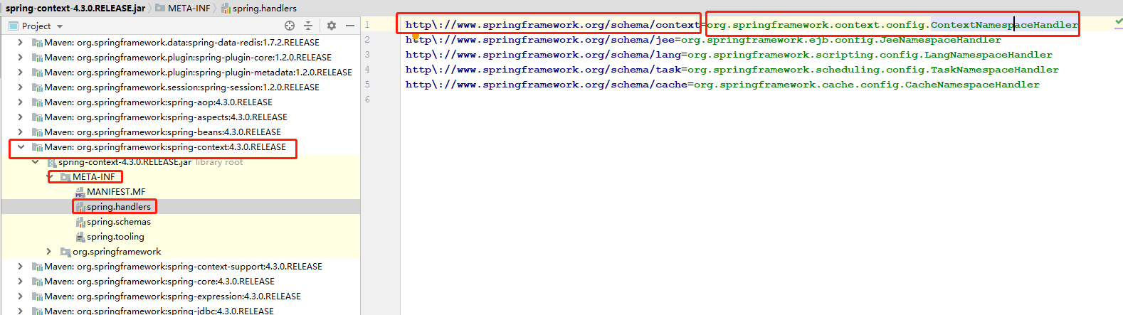 context包下META-INF/spring.handlers文件