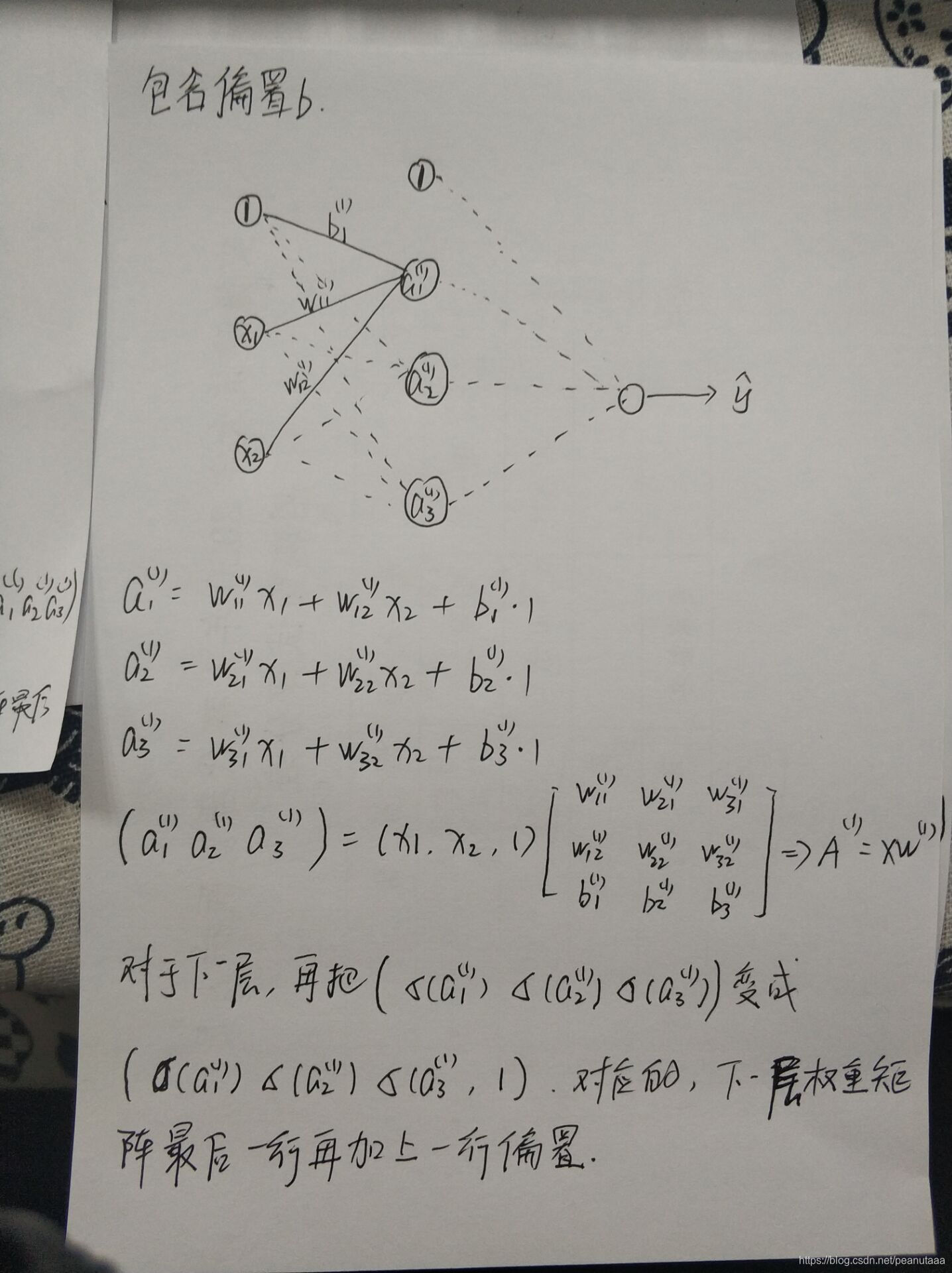 包含偏置b