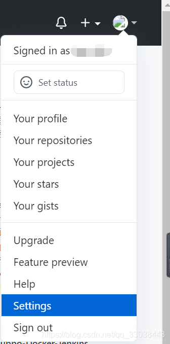 点击GitHub首页，右上角Settings