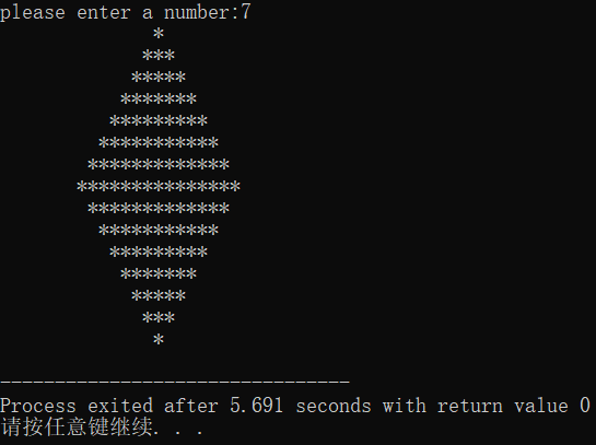 c语言两种方法实现打印菱形图案可自定义边长