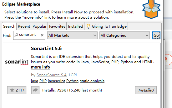 install sonarlint in eclipse