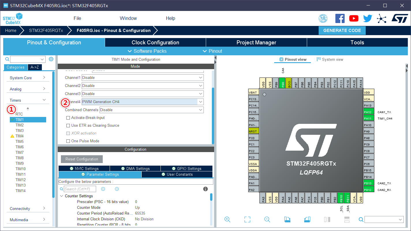 [RT-THREAD] STM32 output PWM - Programmer Sought