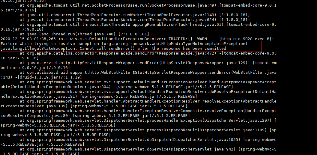 轻松解决java.lang.IllegalStateException: Cannot call sendError() after the ...