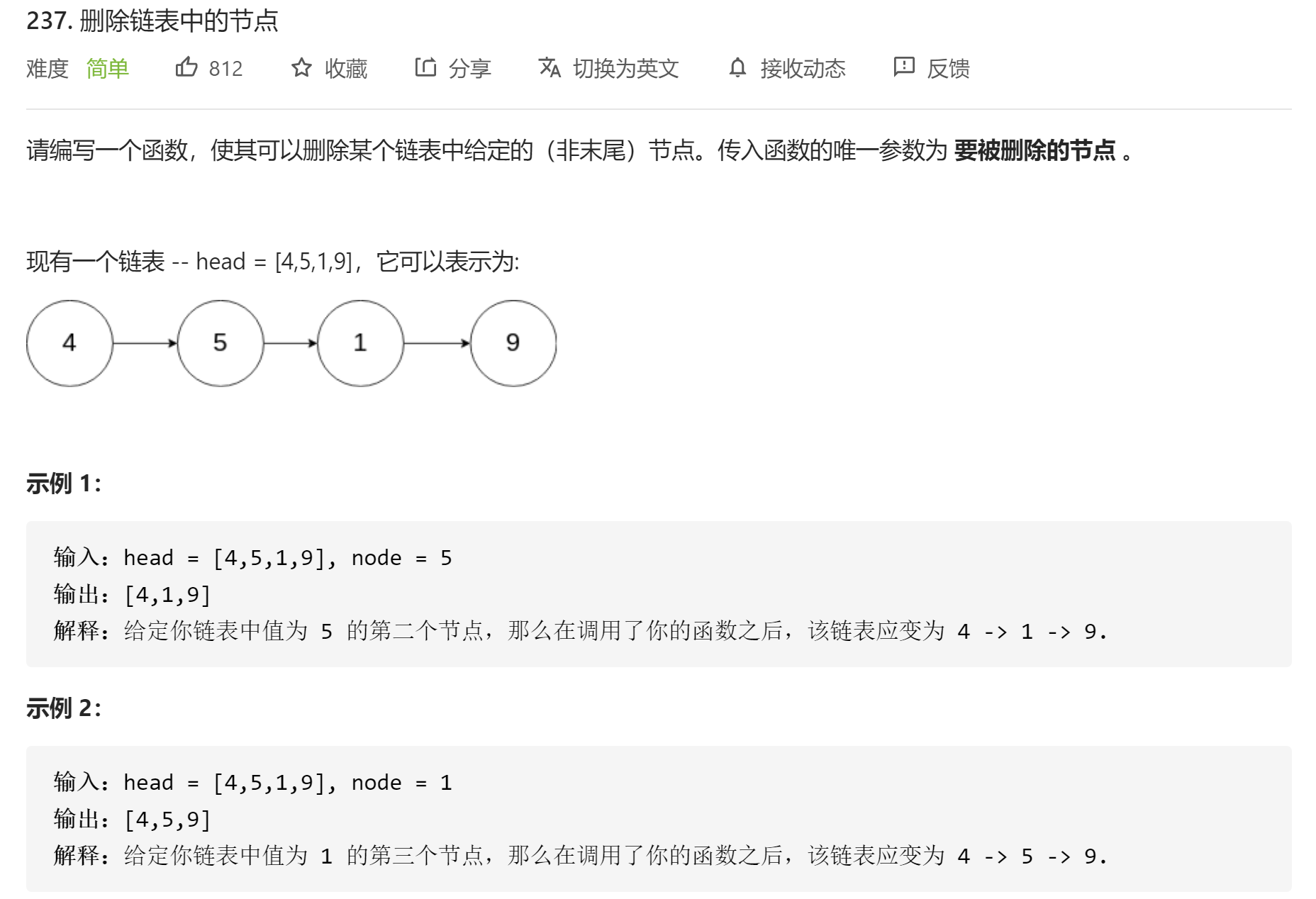 Leetcode 237 删除链表中的节点 左神算法 一种怪异的节点删除方式 此方法存在的问题分析 寒泉 Csdn博客