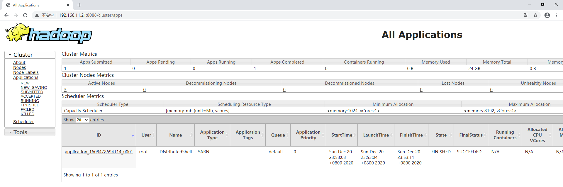 记一次 Centos7.x Hadoop 3.x 部署 YARN 集群及基本操作_yarn集群的部署CSDN博客