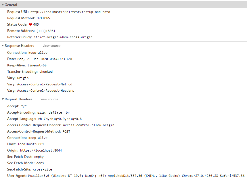 preflight missing allow origin header