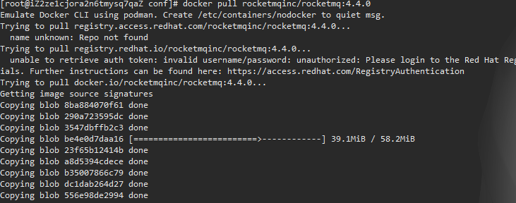 Docker 安装 RocketMQ 