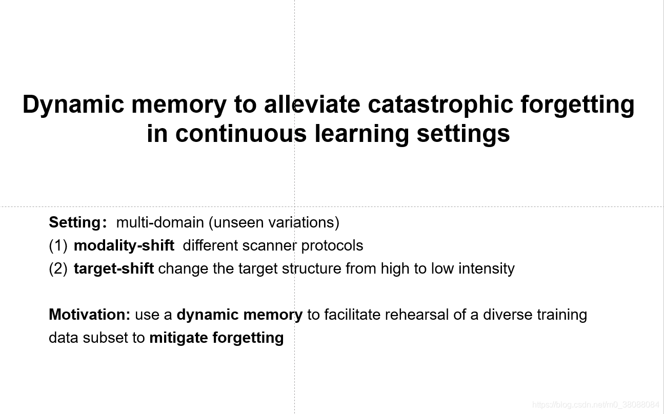 Dynamic memory to alleviate catastrophic forgetting in continuous ...