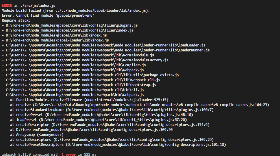 Module Build Failed (from ../../node_modules/babel-loader/lib/index.js ...