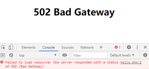 502 bad gateway phpstorm