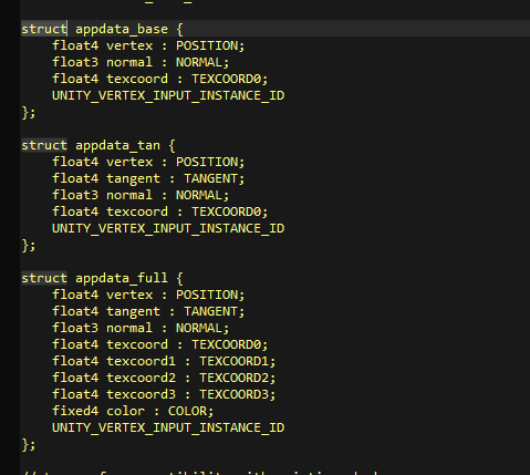 ShaderLab （一） 使用Unity内置cg库 Struct结构体的bind语义 摆脱繁重的语义bind_shaderlab 结构体 ...