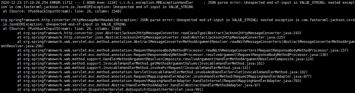 JSON Parse Error: Unexpected End-of-input In VALUE_STRING； Nested ...