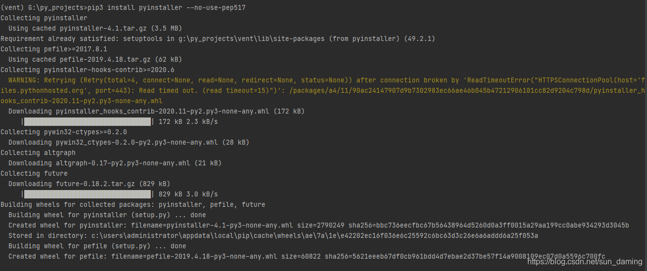 Python安装pyinstaller成功(亲测可行)_怎么看自己是否安装起了pyinsatller-CSDN博客