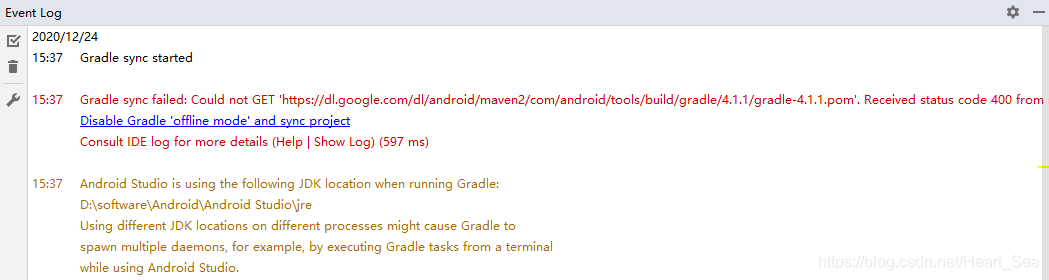 Gradle sync failed: Could not GET 'https://dl.google.com/dl/android/maven2/c