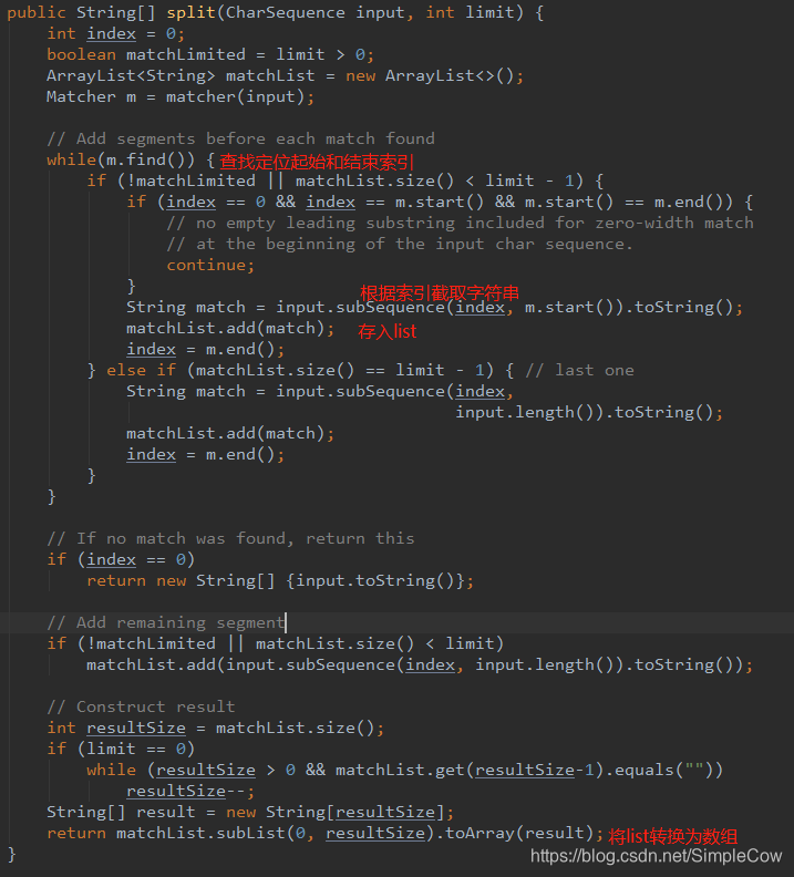 String.split()简单的底层实现原理_string split 原理-CSDN博客