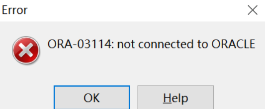 Ora 03114 нет связи с oracle