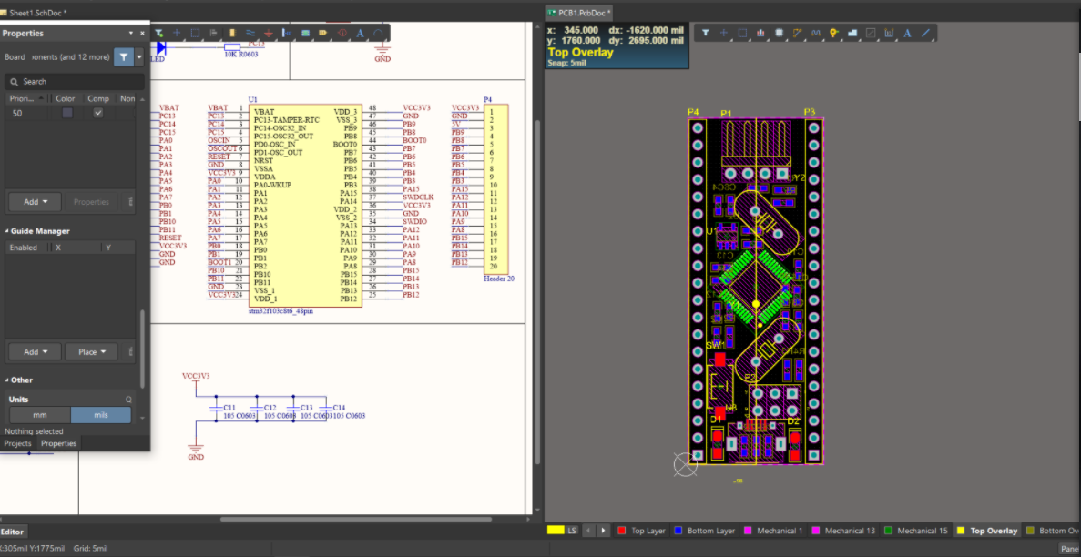 用Altium Designer软件绘制STM32最小系统PCB图