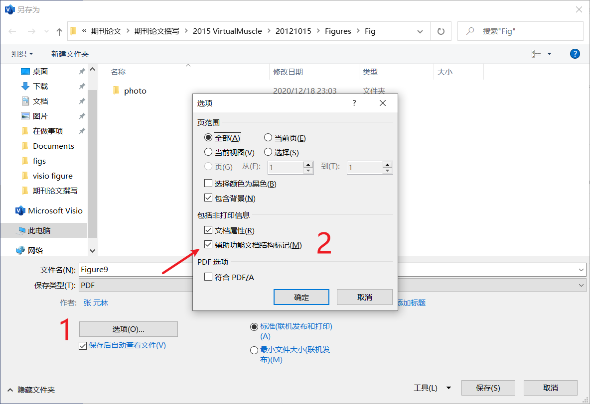 visio导出pdf图片外框消除