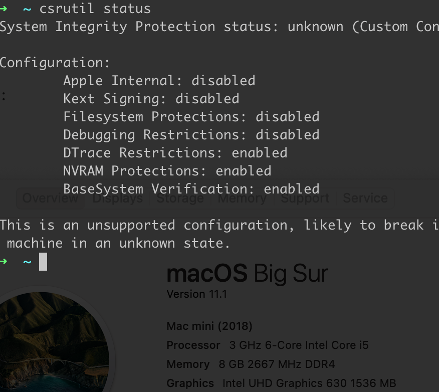 Macos 11 Big Sur Sip 禁用部分项方法 Right I M Max Sky 程序员宝宝 Macos11关闭sip 程序员宝宝