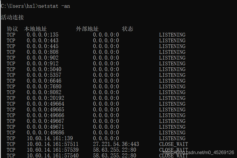 netstat -an