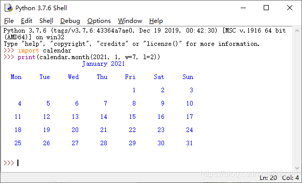 从零开始学Python(8) -----用2行代码制作简单的Python日历_python给日历分行-CSDN博客