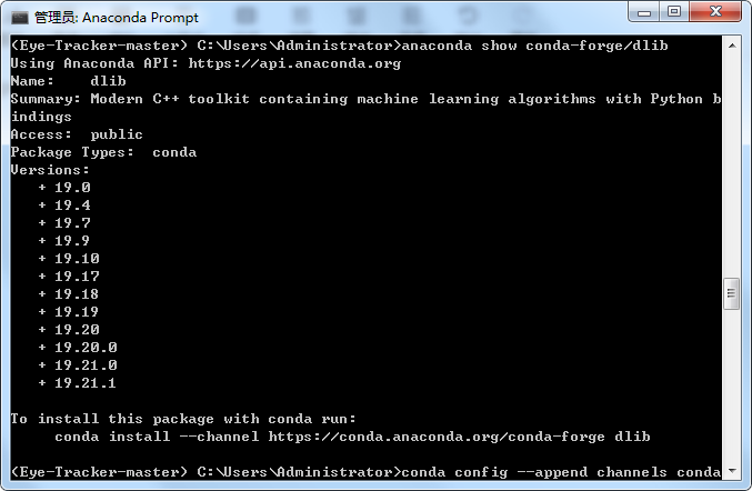 Use anaconda to install dilb library under windows - Programmer Sought