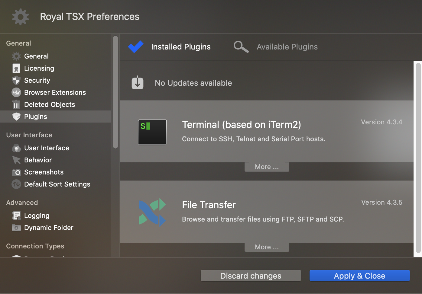 royal tsx plugins