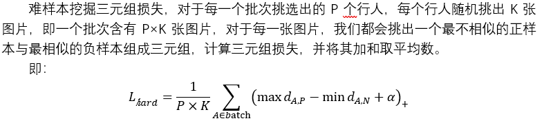难样本挖掘三元组损失原理
