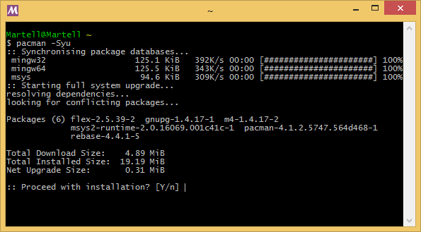 windows构建环境 MSYS2 安装与配置