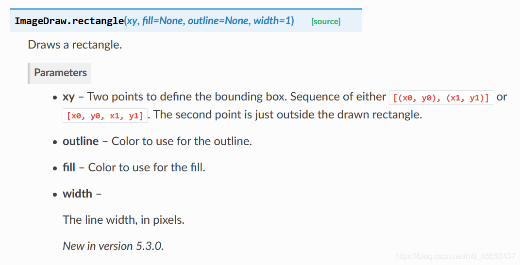 ImageDraw.rectangle(xy, fill=None, outline=None, width=1)使用举例-CSDN博客