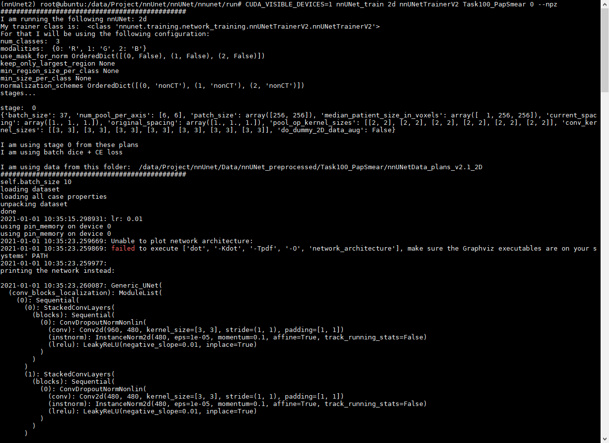 nnunet_train 2d nnunettrainerv2 task100_papsmear 0 --npzcuda