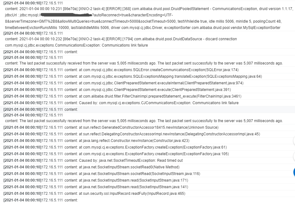 datagrip mysql 08s01 communication link failure