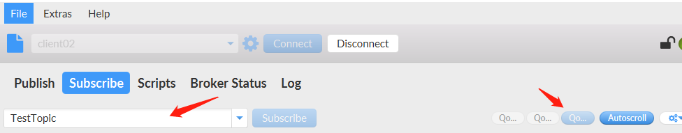 订阅QoS 2主题示例