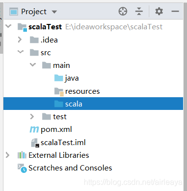 创建项目中scala的源文件目录