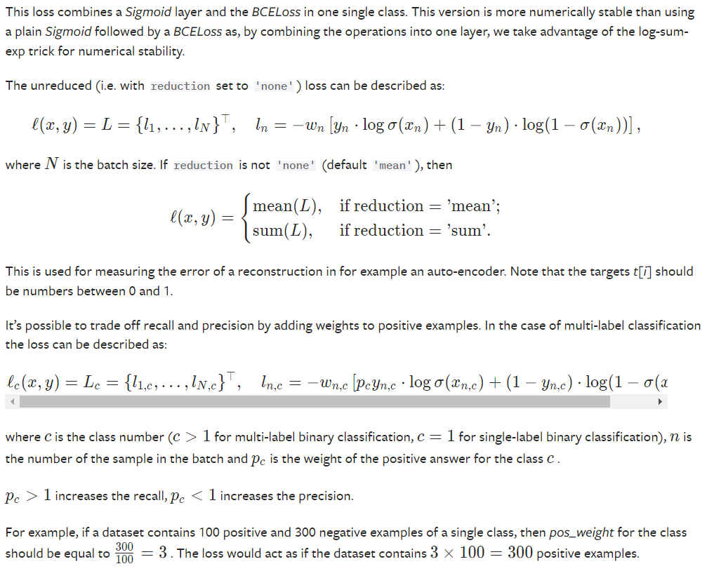BCEWithLogitsLoss_nn.bcewithlogitsloss 权重CSDN博客