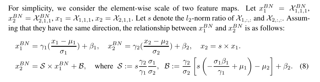 为简单起见，我们考虑两个特征映射的元素尺度。