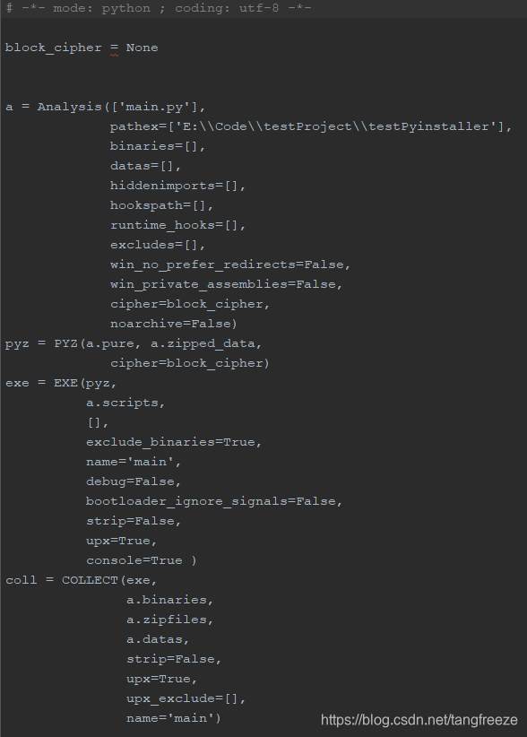Pyinstaller的Spec文件用法_pyinstaller spec-CSDN博客